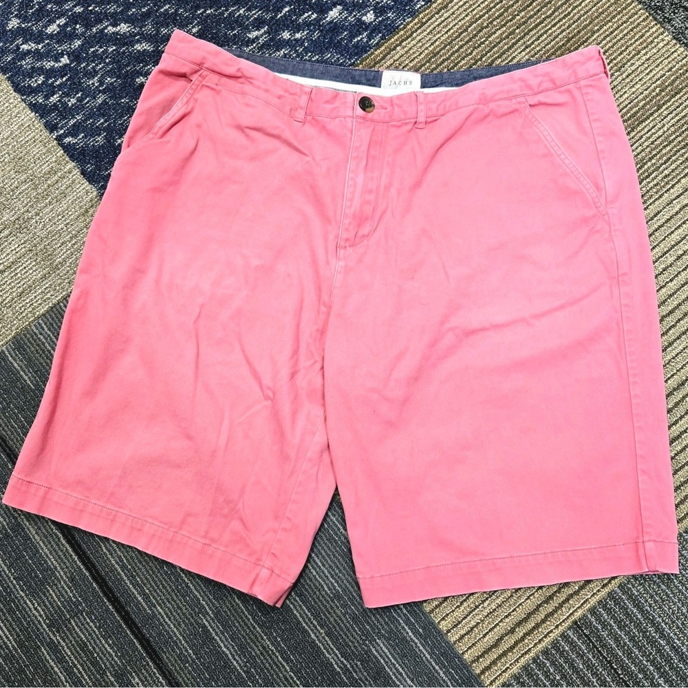 Jachs Chino Shorts Men's Size 40 Pink Flat Front Slash Pocket Cotton Blend
